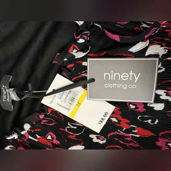 Ninety Clothing Co NWT Midi Reb Black Dress Size Medium - Picture 6 of 6